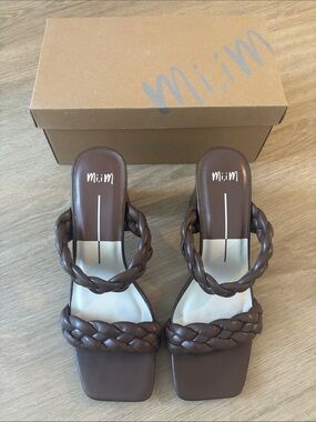 Miracle Miles Mescudi Brown Braided Block Heel Sandals - Ronin